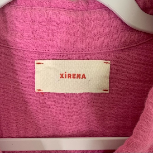 Xirena Womens pink scout long sleeve cotton gauze button down shirt L - Picture 5 of 8